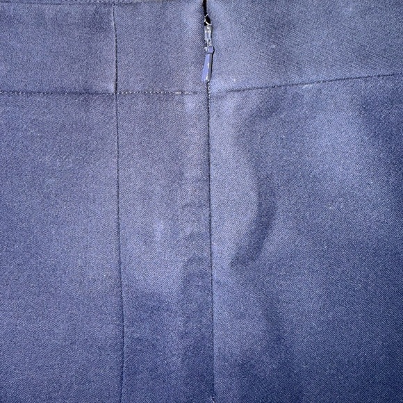 Tory Burch Stretch Side Zip Straight Dress Pants Side Panel Navy 8 - Picture 5 of 6